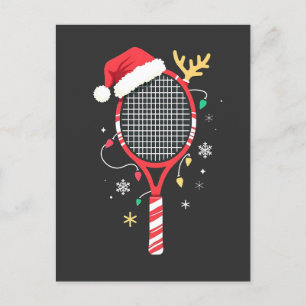 Postal Paddle de tenis con Sombrero Santa y Luces de Navi