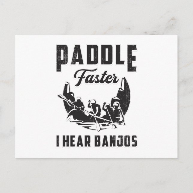 Postal Paddle Más Rápido Escuché Banjos Canoe Boat River  (Anverso)