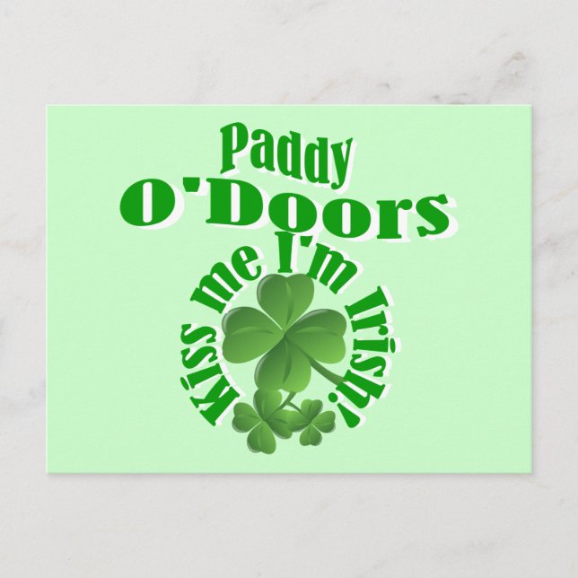 Postal Paddy O'Doors, gracioso nombre irlandés (Anverso)