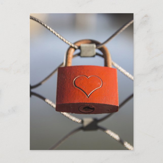 Postal Padlock del corazón de amor (Anverso)