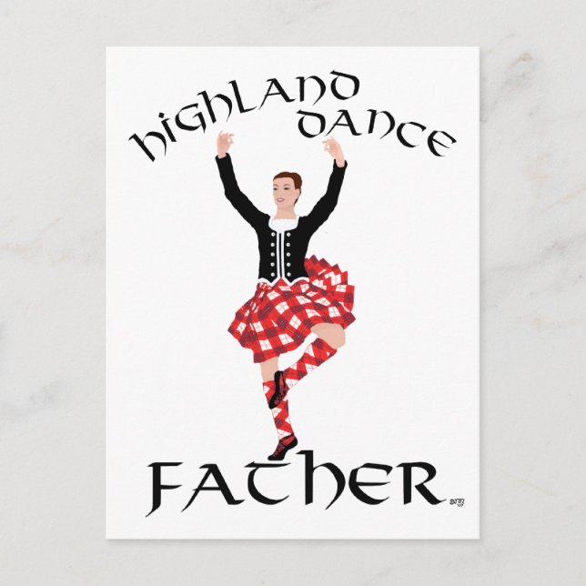 Postal Padre de baile de las Highlands escocesas (Anverso)