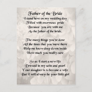 Postal Padre de la novia - Blanco