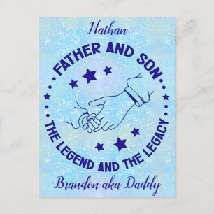 Postal Padre e hijo La leyenda y el legado personalizado