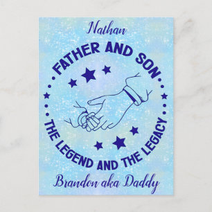 Postal Padre e Hijo La Leyenda y Legado Personalizado 