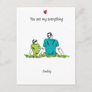Postal Padre e hijo pequeño, regalo del día del padre ide