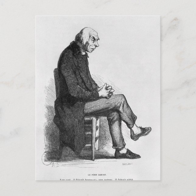 Postal Padre Goriot, ilustracion de 'Le Pere (Anverso)