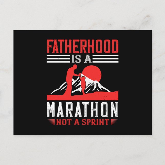 Postal Padre - La paternidad es una maratón (Anverso)