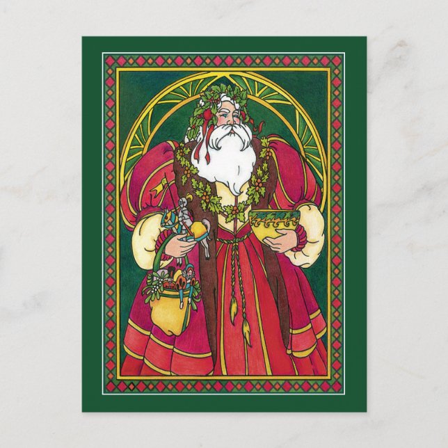 Postal: Padre Navidad - Santa - Solsticio (Anverso)