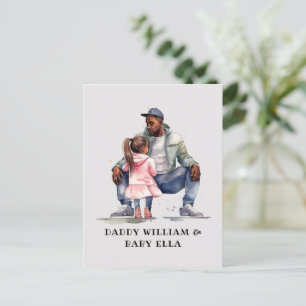 Postal Padre negro y bono de hija