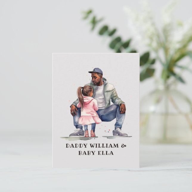 Postal Padre negro y bono de hija (Anverso de pie)