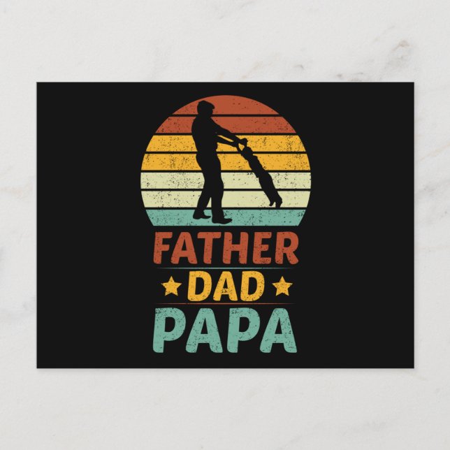 Postal Padre, Papá y Papá Atardecer (Anverso)