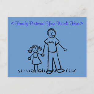 Postal Padres Hijos Familia Personalizado Art Postcard