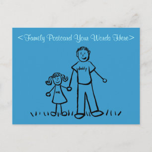 Postal Padres Hijos Familia Personalizado Art Postcard