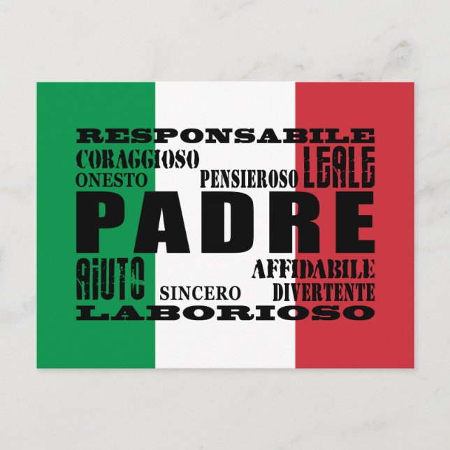 Postal Padres italianos: Cualidades (Anverso)