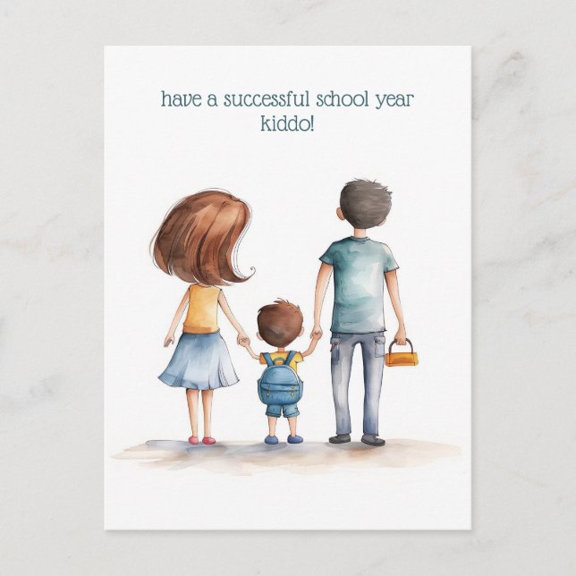 Postal Padres y escolares (Anverso)