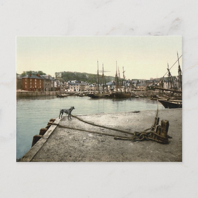 Postal Padstow Quay, Cornwall, Inglaterra c.1895 (Anverso)