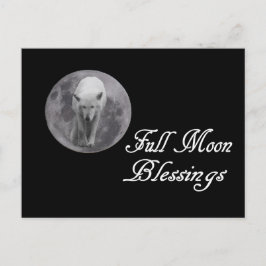 Postal Pagan Full Moon bendiciendo a Wolf Moon