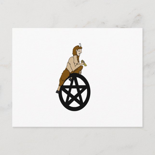 Postal Pagan God Pan and Pentacle (Anverso)