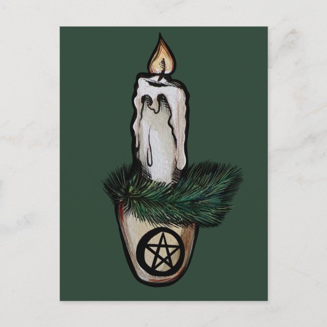 Postal Pagan Yule Candle wicca w (Anverso)