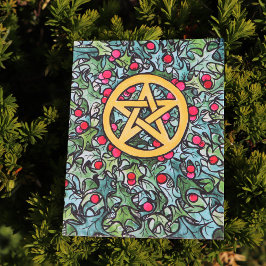 Postal Pagan Yule Pentagram