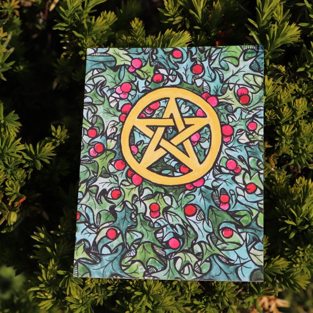 Postal Pagan Yule Pentagram (Subido por el creador)