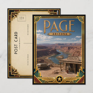 Postal Página Arizona Arte Deco Vintage Edad de Oro