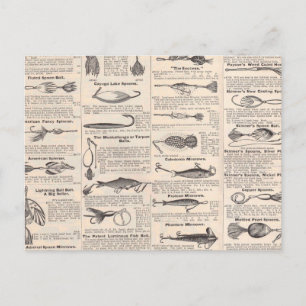 Postal Página de catálogo de señuelos de pesca antiguos I