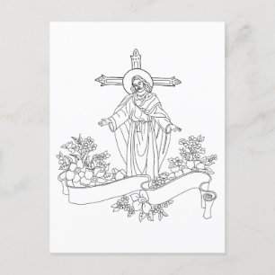 Postal página de desplazamiento de Jesucristo y colorante