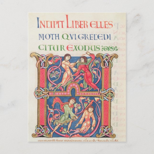 Postal Página de la Biblia de Winchester, c.1150-80 (Anverso)