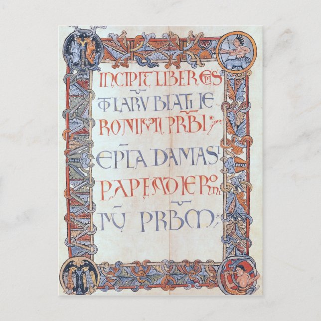 Postal Página de texto con un borde florido (Anverso)