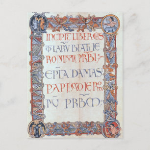 Postal Página de texto con un borde florido