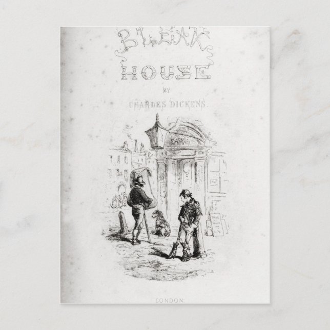 Postal Página de título de 'Bleak House' (Anverso)