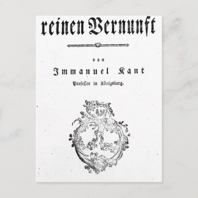 Postal Página de título de 'Crítica de lo puro (Anverso)