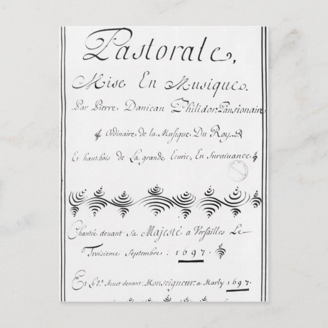 Postal Página de título de la 'Pastorale' (Anverso)