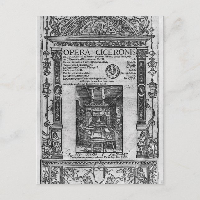 Postal Página de título de "Opera Ciceronis", publicada e (Anverso)