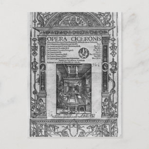 Postal Página de título de "Opera Ciceronis", publicada e