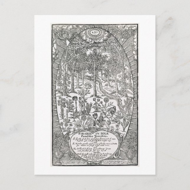 Postal Página de título de 'Paradisi Sole; Paradisus Terr (Anverso)