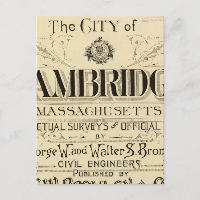 Postal Página de título del Atlas de Cambridge (Anverso)