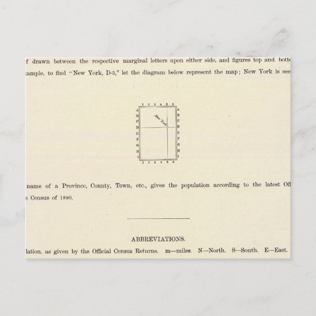 Postal Página de título del Atlas indexado por Verso (Anverso)