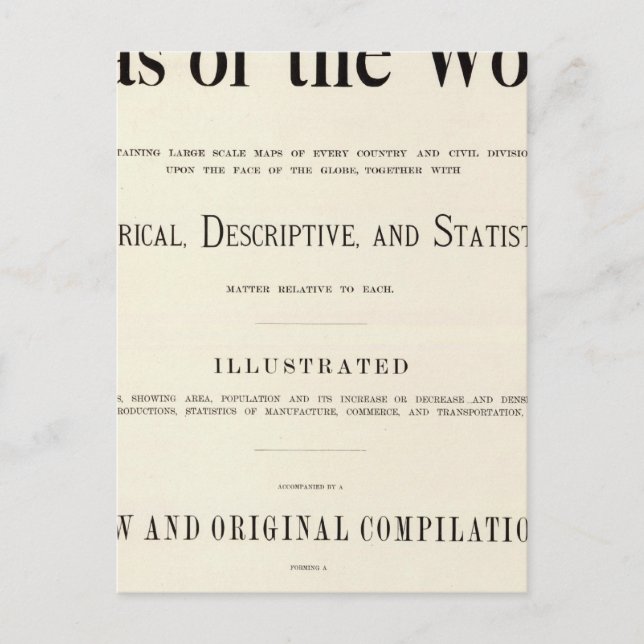 Postal Página de título del Atlas indizado (Anverso)