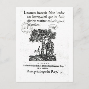 Postal Página de título del primer diccionario franco-lat