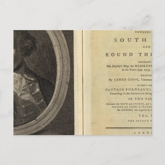 Postal Página de título del viaje hacia el Polo Sur (Anverso)