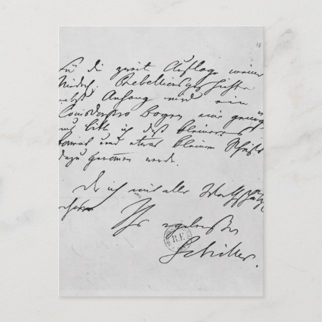 Postal Página del texto con su firma (Anverso)