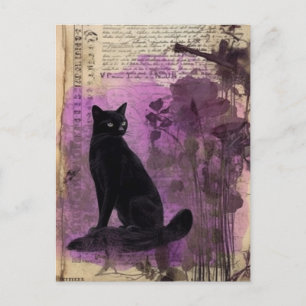Postal Página Diario Vintage de color de agua para gato n