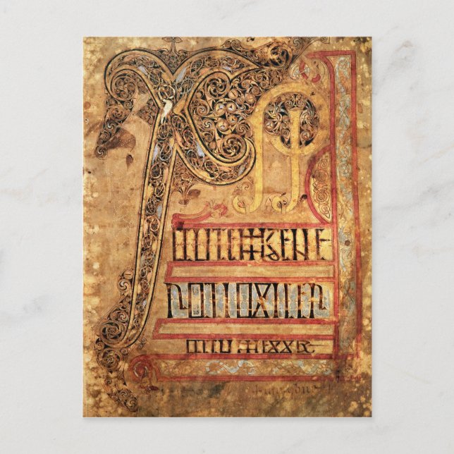 Postal Página inicial de Lichfield Gospels, c.720 (Anverso)