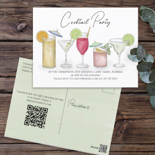 Postal Página web del Fiesta de código QR para bebidas de