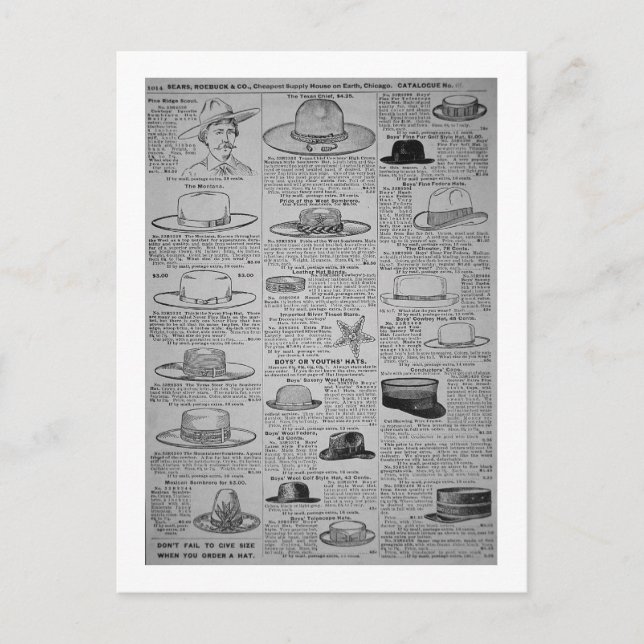 Postal Páginas de Sears, Roebuck de Chicago, catálogo de (Anverso)