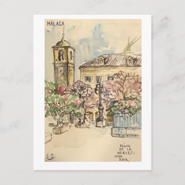 Postal Páginas de Skethchbook Málaga m9 (Anverso)