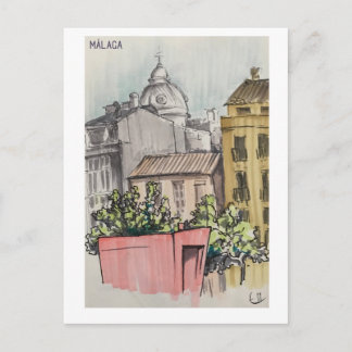 Postal Páginas de Skethchbook Málaga. Marcadores