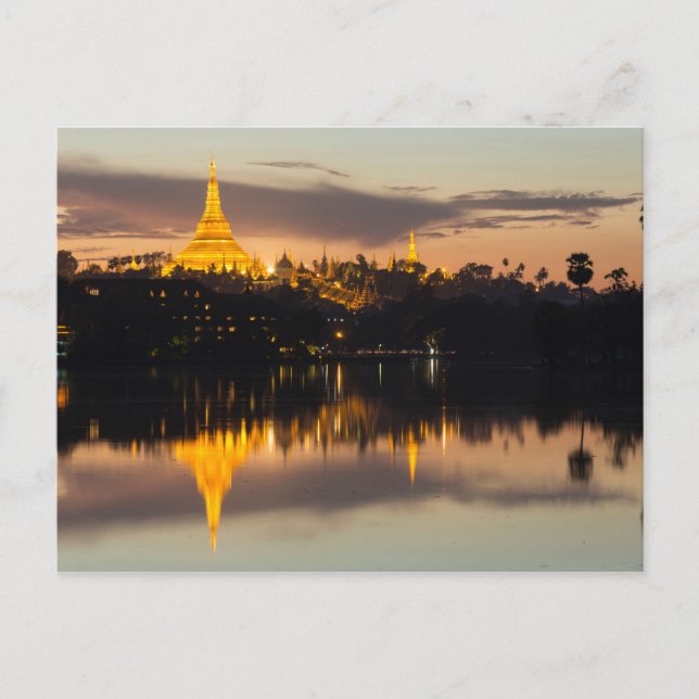 Postal Pagoda de Shwedagon, Myanmar, Yangon (Anverso)
